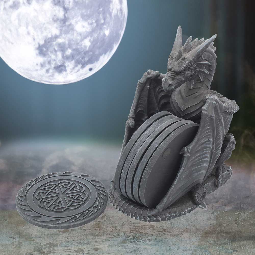 Dragons Lair Black Dragon Coaster Set: 1 - Coasters By Gift Moments