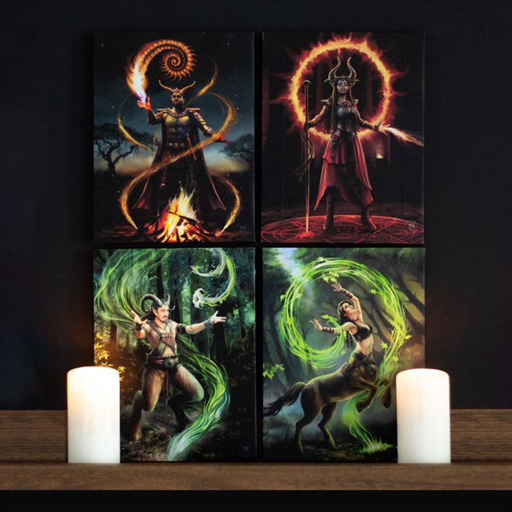 Earth Element Sorceress Canvas Plaque by Anne Stokes: 5 - Wall Art By Gift Moments