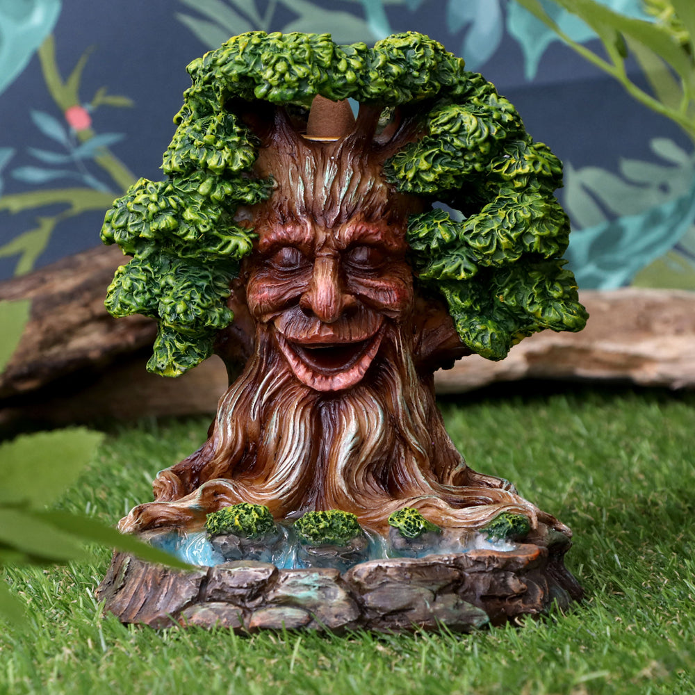 Elder Ember Tree Spirit Green Man Backflow Incense Burner: 1 - Incense Holders By Gift Moments