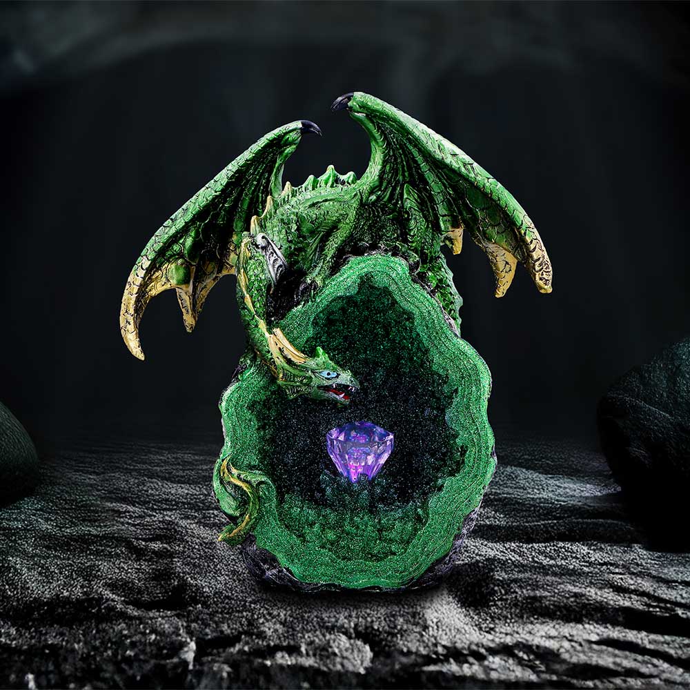Emerald Overseer Dragon Decorative Resin Figurine: 1 Figurines Medium (15 29cm) By NN Designs
