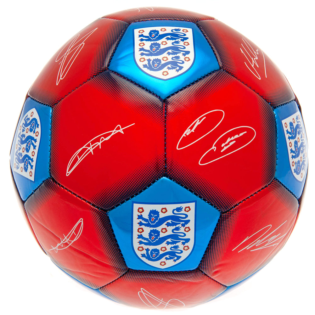 England FA Red & Blue Signature Football: 3 - Balls By England