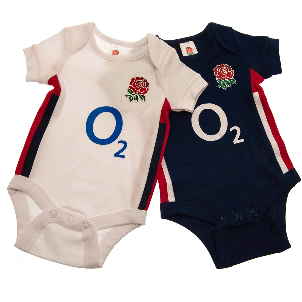 England RFU 2 Pack Bodysuit 12-18 Mths RB: 1 - Baby Clothing By Gift Moments