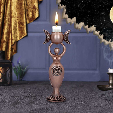 Exclusive Bronze Spiral Goddess Candle Holder 20.3cm: 1 - Candles & Holders By NN Designs