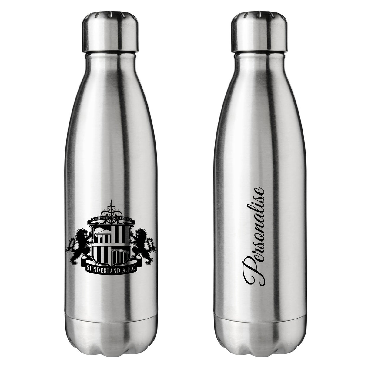 Personalised Sunderland AFC Crest Silver Insulated Water Bottle