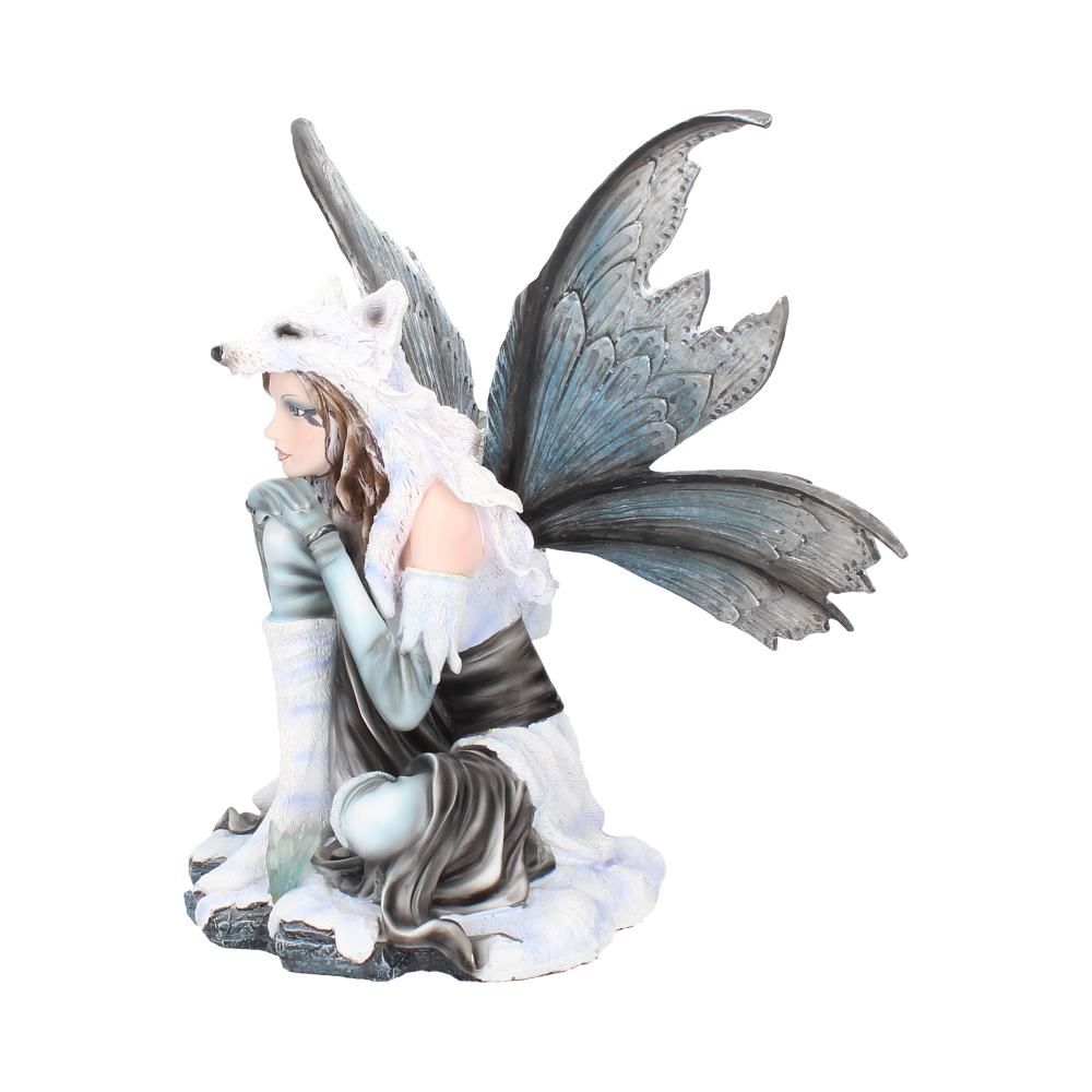 Fae-Lore Winter Fairy Wearing Wolf Hide 30cm: 3 - Figurines Large (30-50cm) By Gift Moments