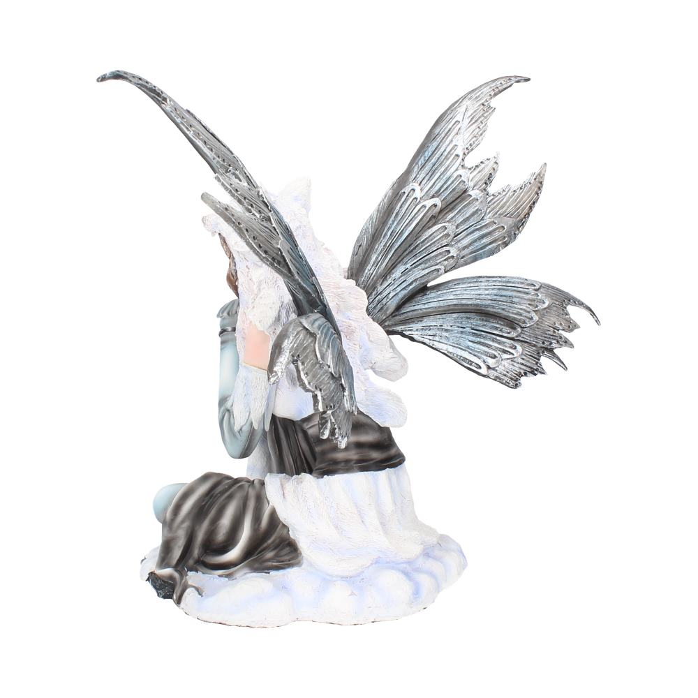 Fae-Lore Winter Fairy Wearing Wolf Hide 30cm: 4 - Figurines Large (30-50cm) By Gift Moments