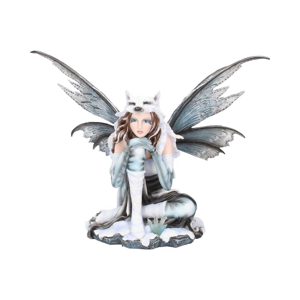 Fae-Lore Winter Fairy Wearing Wolf Hide 30cm: 2 - Figurines Large (30-50cm) By Gift Moments