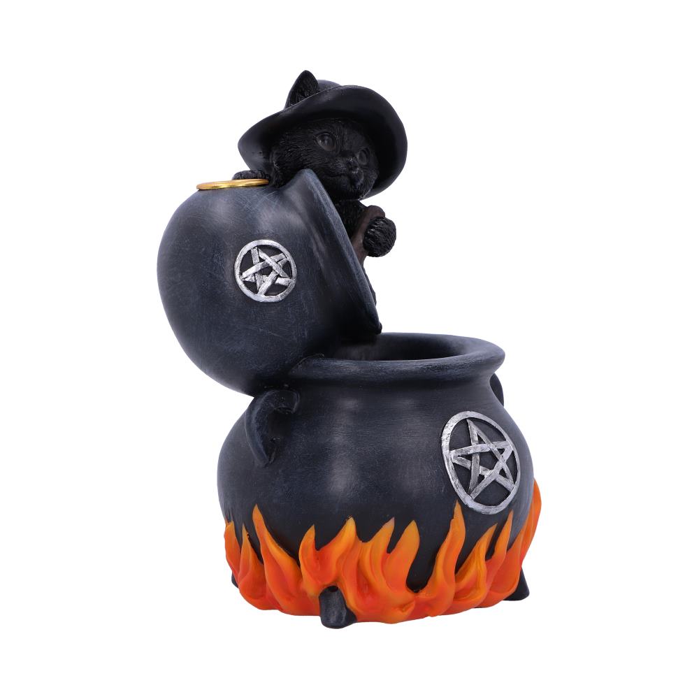 Familiar Brew Black Cat Backflow Incense Burner 18cm: 5 - Incense Holders By Gift Moments