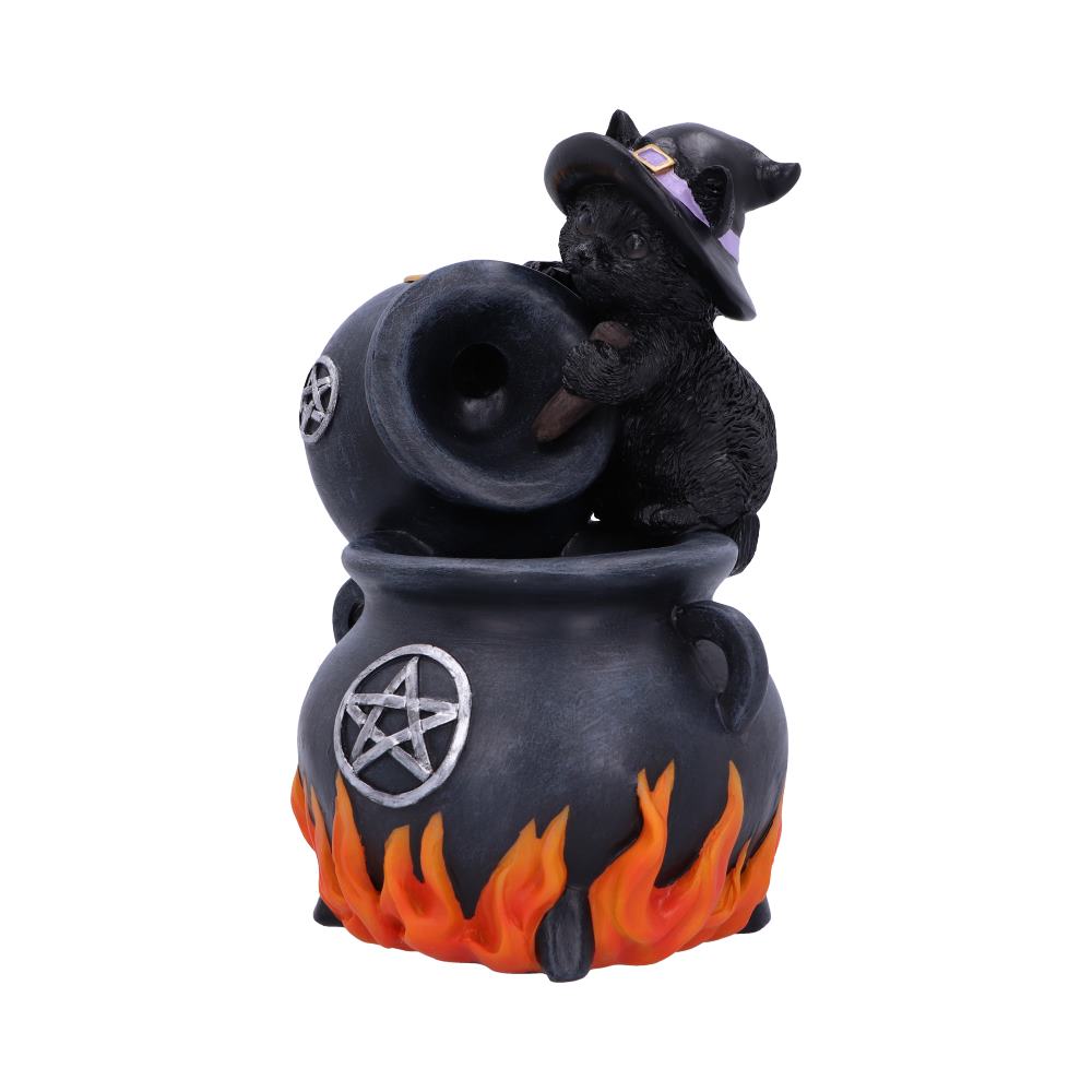 Familiar Brew Black Cat Backflow Incense Burner 18cm: 3 - Incense Holders By Gift Moments