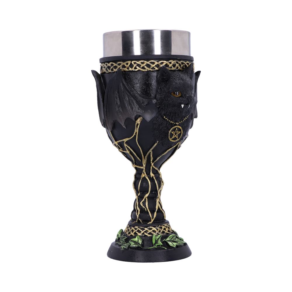 Feline Fang Black Cat Goblet 17.3cm: 3 - Goblets & Chalices By Gift Moments