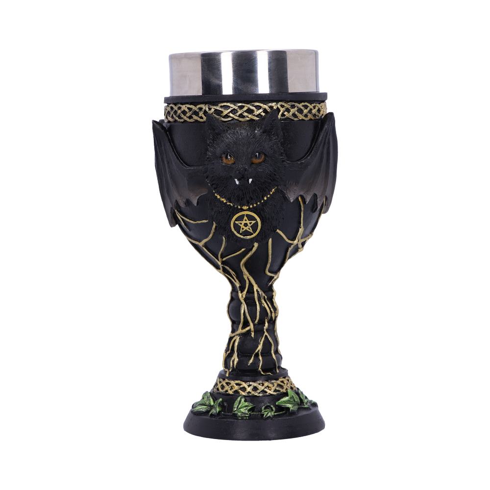 Feline Fang Black Cat Goblet 17.3cm: 5 - Goblets & Chalices By Gift Moments