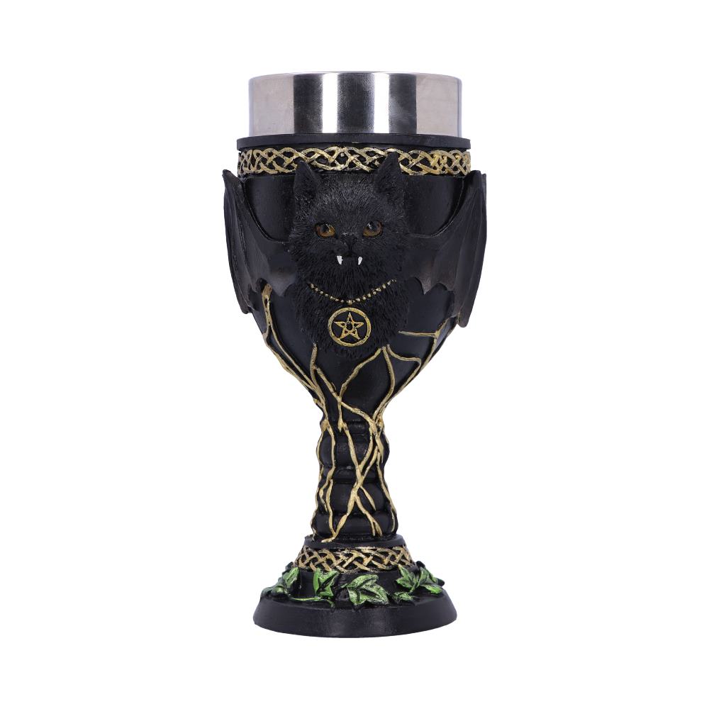 Feline Fang Black Cat Goblet 17.3cm: 2 - Goblets & Chalices By Gift Moments