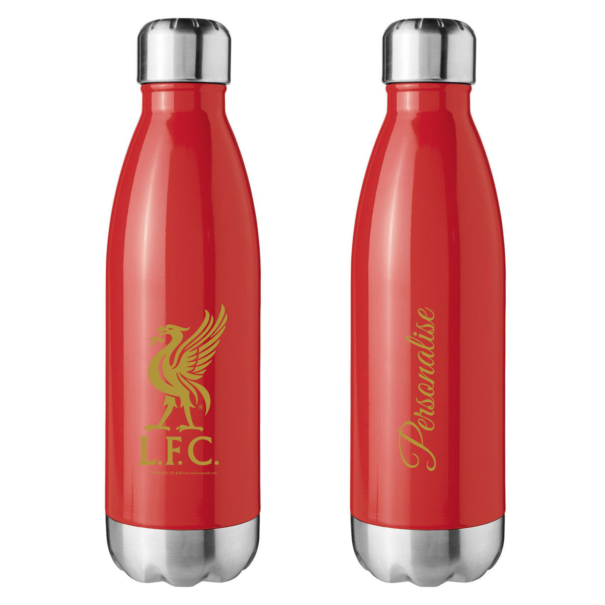Personalised Liverpool FC Crest Red Insulated Water Bottle