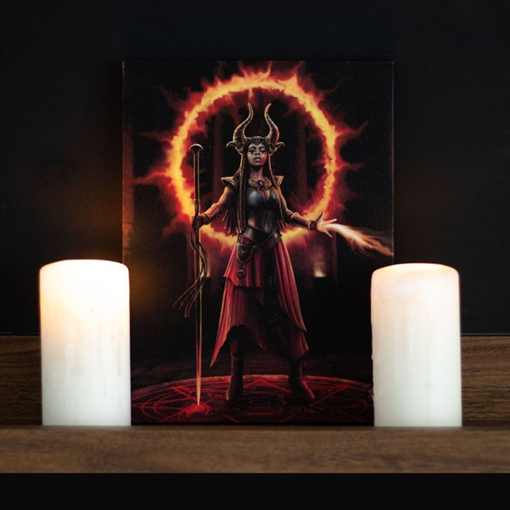 Fire Element Sorceress Canvas Plaque by Anne Stokes: 1 - Wall Art By Gift Moments
