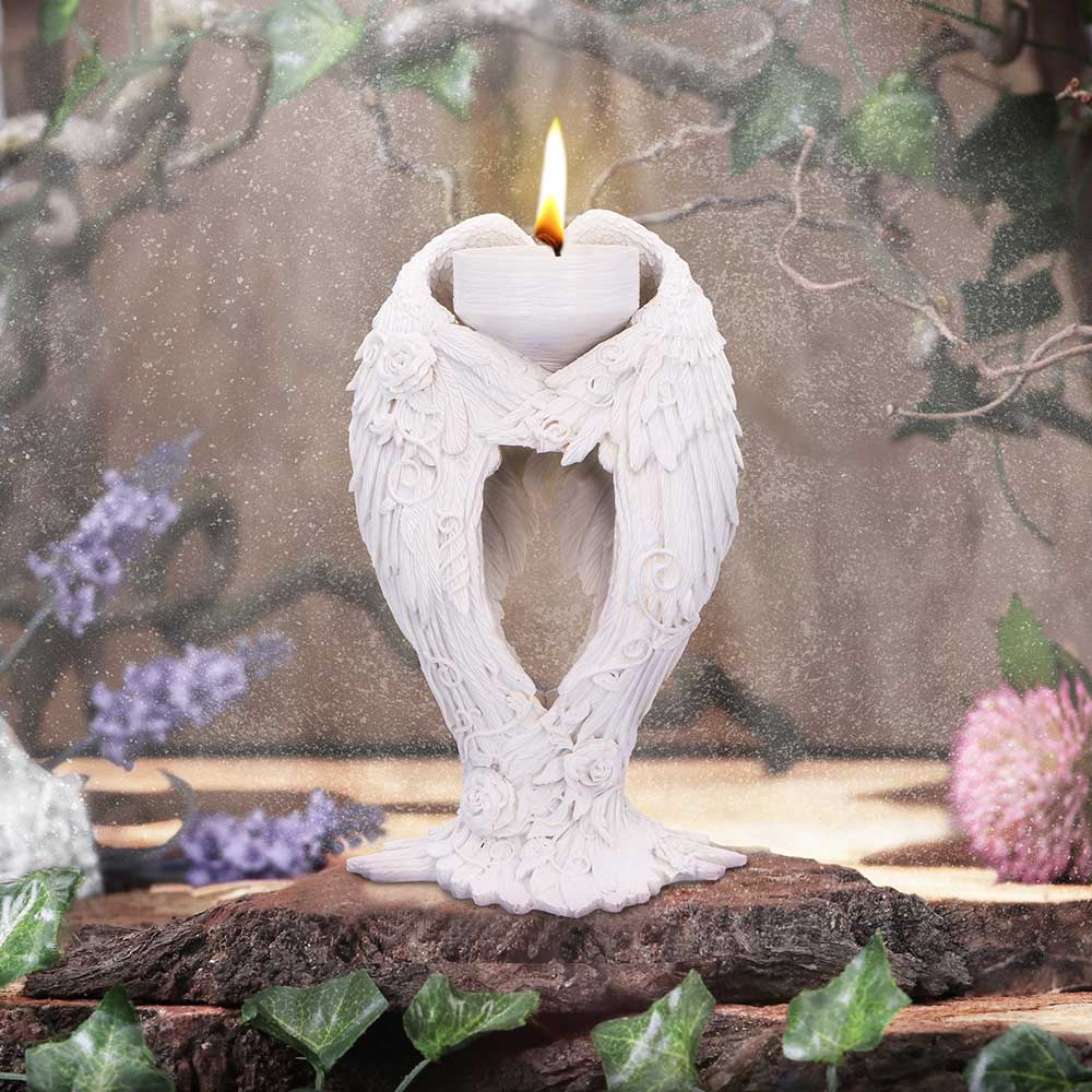 Floral Angel Wings Tea Light Candle Holder: 1 - Candles & Holders By NN Designs