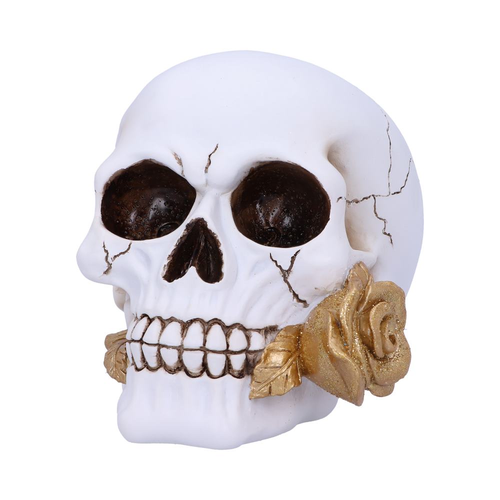 Floral Fate Golden Rose Skull Ornament.: 2 - Figures & Collectables By Gift Moments