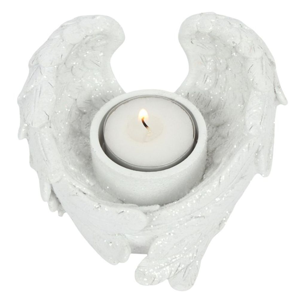 Glitter Angel Wing Candle Holder: 2 - Candle Holders By Gift Moments
