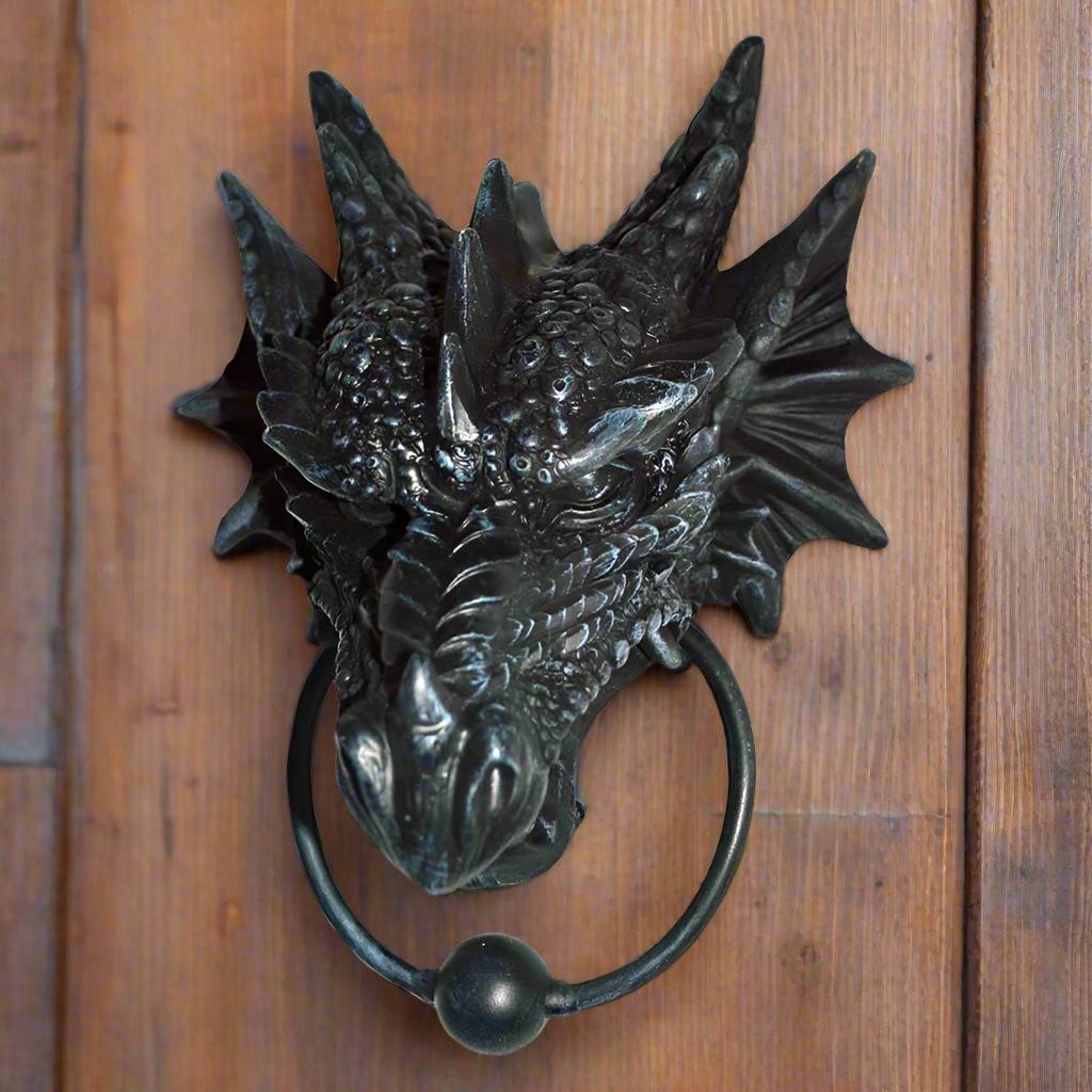 Gothic Black Dragon Door Knocker: 1 - Door Knockers By Gift Moments