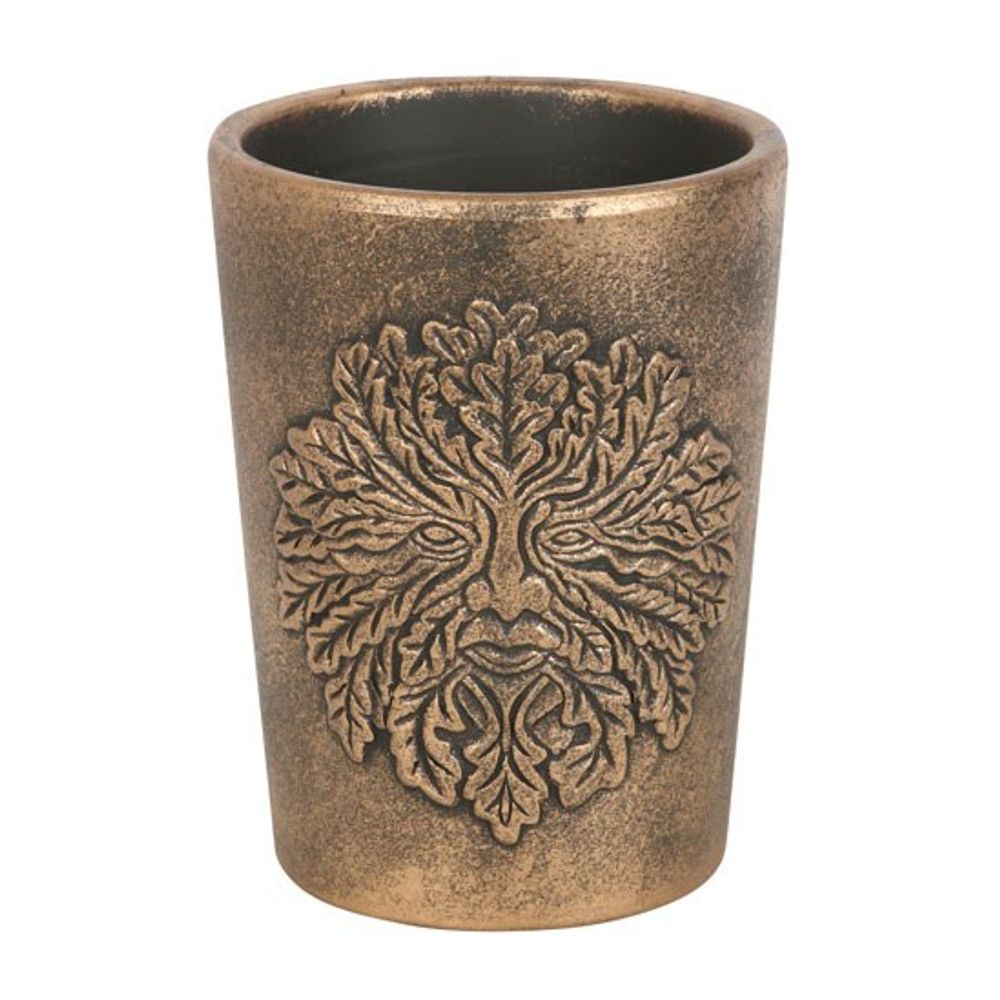 Green Man Bronze Terracotta Plant Pot by Lisa Parker: 3 - Pots & Planters By Gift Moments