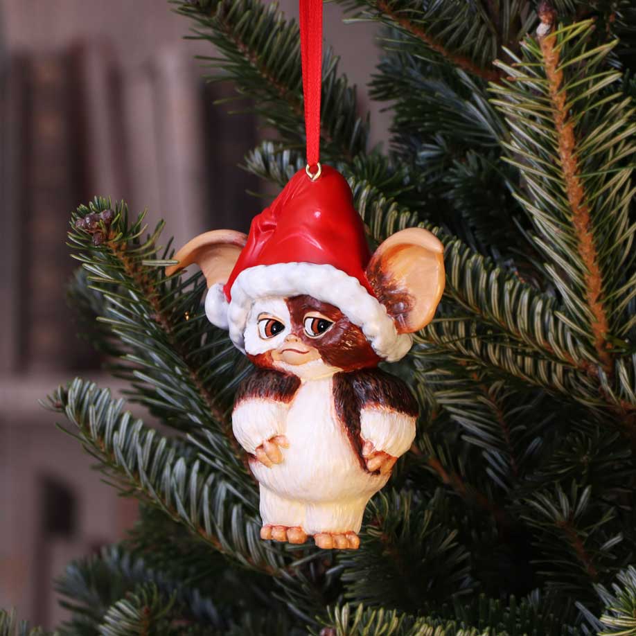 Gremlins Gizmo in Santa Hat Hanging Ornament - Shop Decorations At Gift Moments - 1