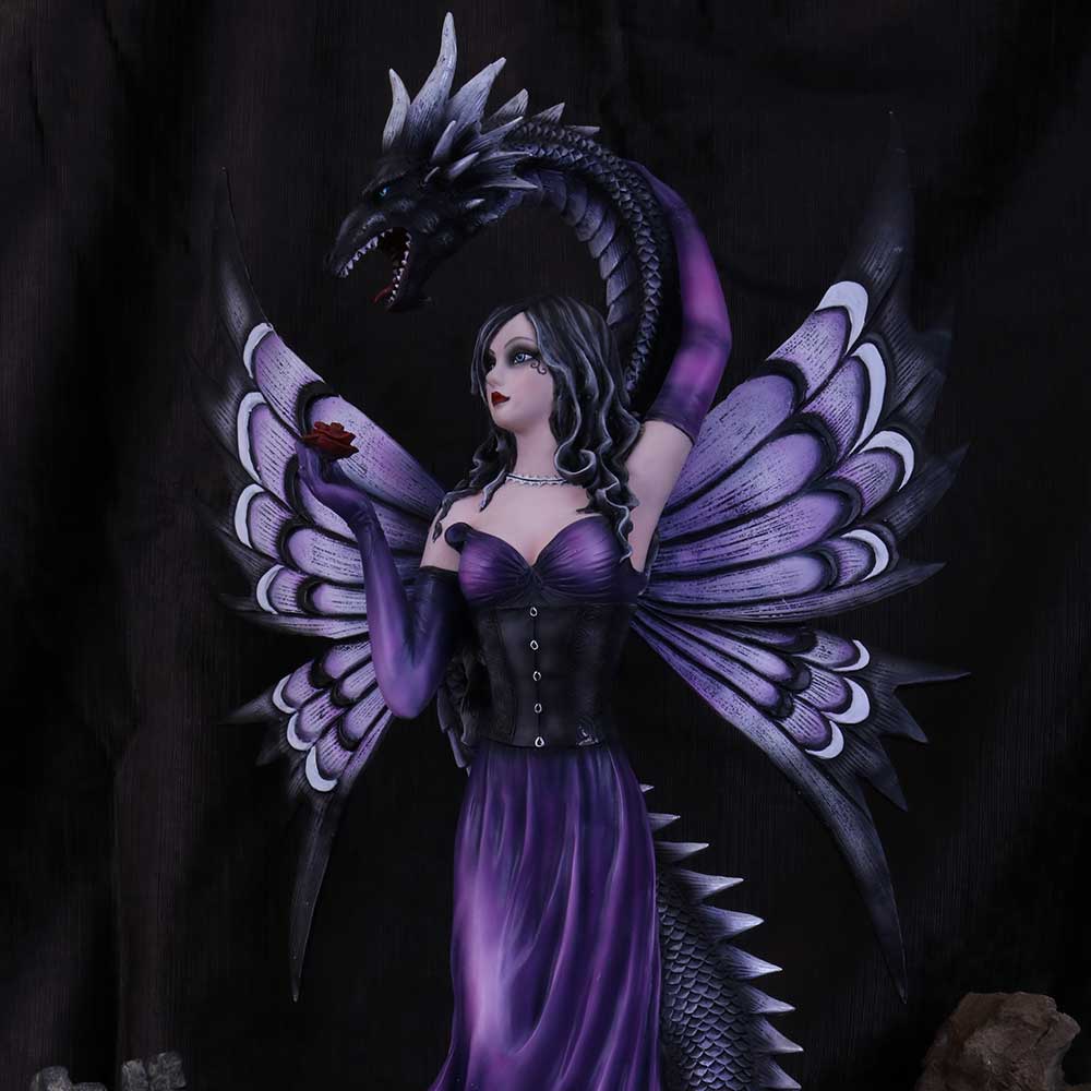 Guardians Embrace Large Dark Fairy Dragon Ornament - Shop Figurines Extra Large (Over 50cm) At Gift Moments - 1