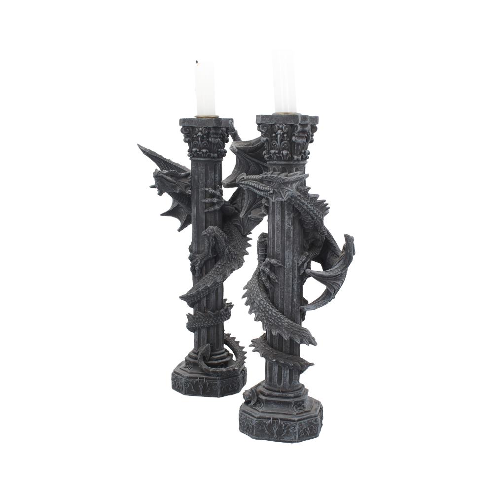 Guardians of the light Dragon Candle Holders (Set of 2) 28cm: 3 - Candles & Holders By Gift Moments