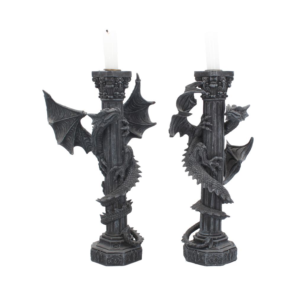 Guardians of the light Dragon Candle Holders (Set of 2) 28cm: 2 - Candles & Holders By Gift Moments