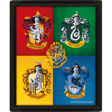 Harry Potter Crests Framed 3D Picture - Shop Wall Art At Gift Moments - 1