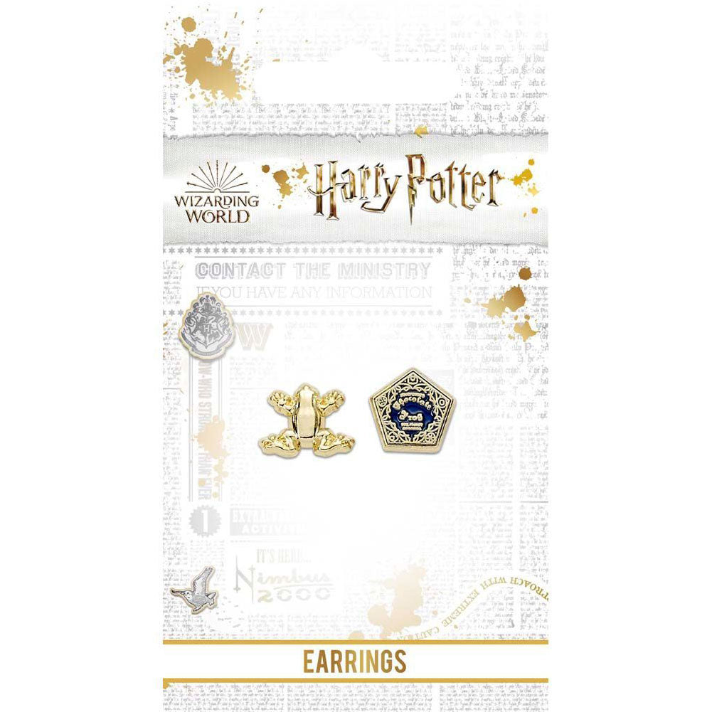 Harry Potter Gold Plated Chocolate Frog Stud Earrings - Shop Jewellery At Gift Moments - 2