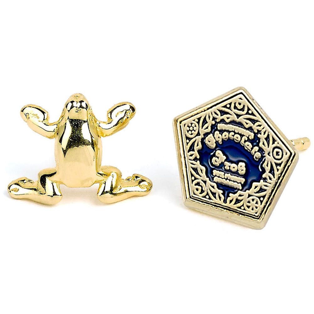 Harry Potter Gold Plated Chocolate Frog Stud Earrings - Shop Jewellery At Gift Moments - 1
