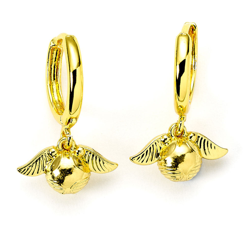 Harry Potter Gold Plated Golden Snitch Hoop Earrings - Shop Jewellery At Gift Moments - 1