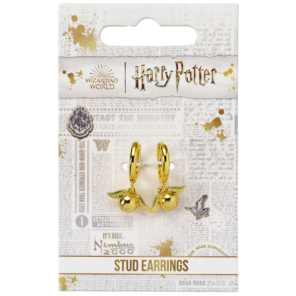 Harry Potter Gold Plated Golden Snitch Hoop Earrings - Shop Jewellery At Gift Moments - 2