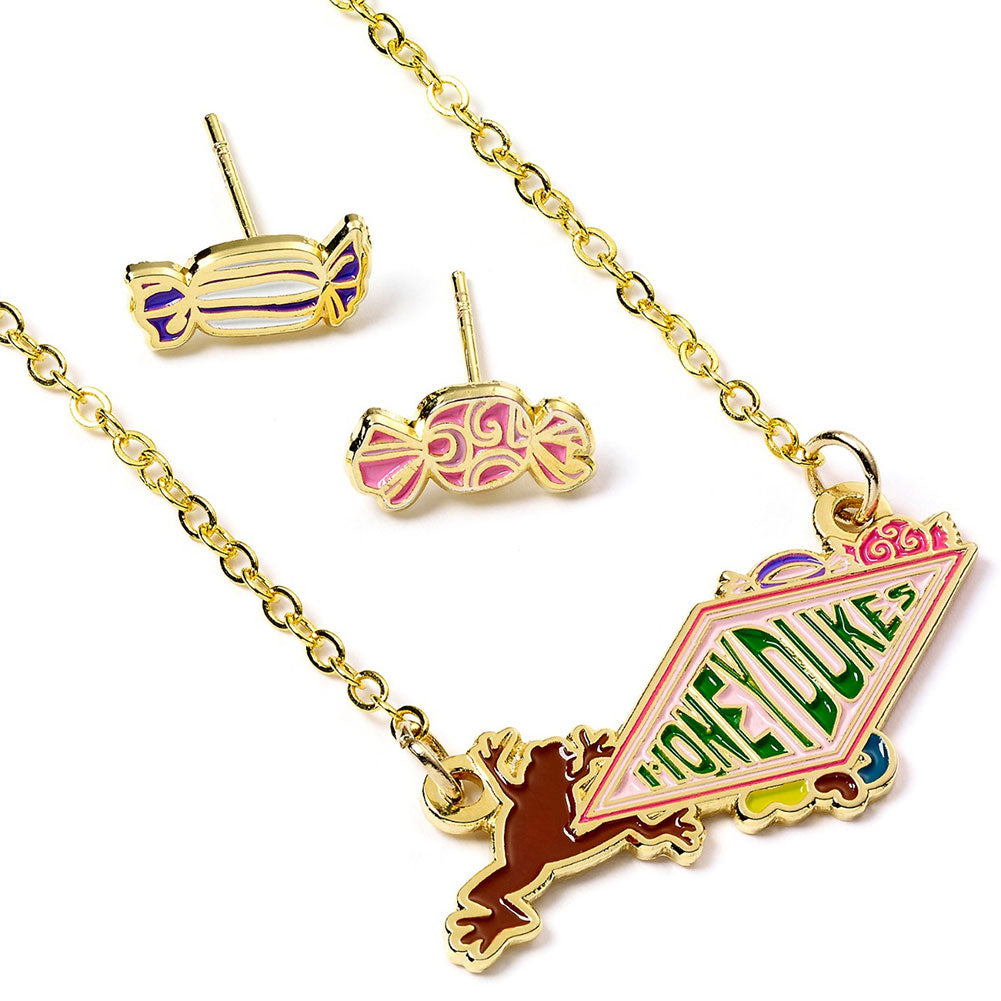 Harry Potter Gold Plated Honeydukes Necklace & Earrings - Shop Jewellery At Gift Moments - 1