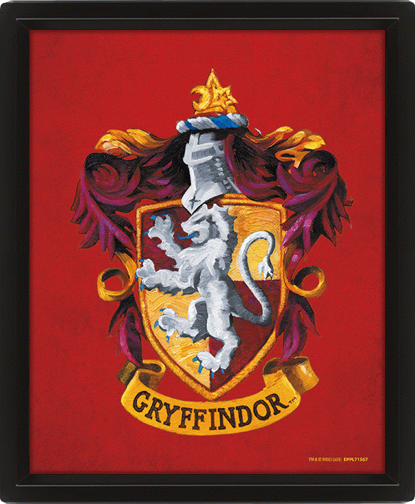 Harry Potter Gryffindor Framed 3D Picture - Shop Framed Prints At Gift Moments - 1
