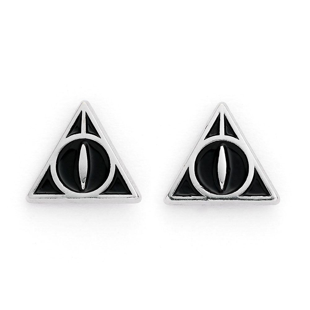 Harry Potter Silver Plated Deathly Hallows Stud Earrings - Shop Jewellery At Gift Moments - 1