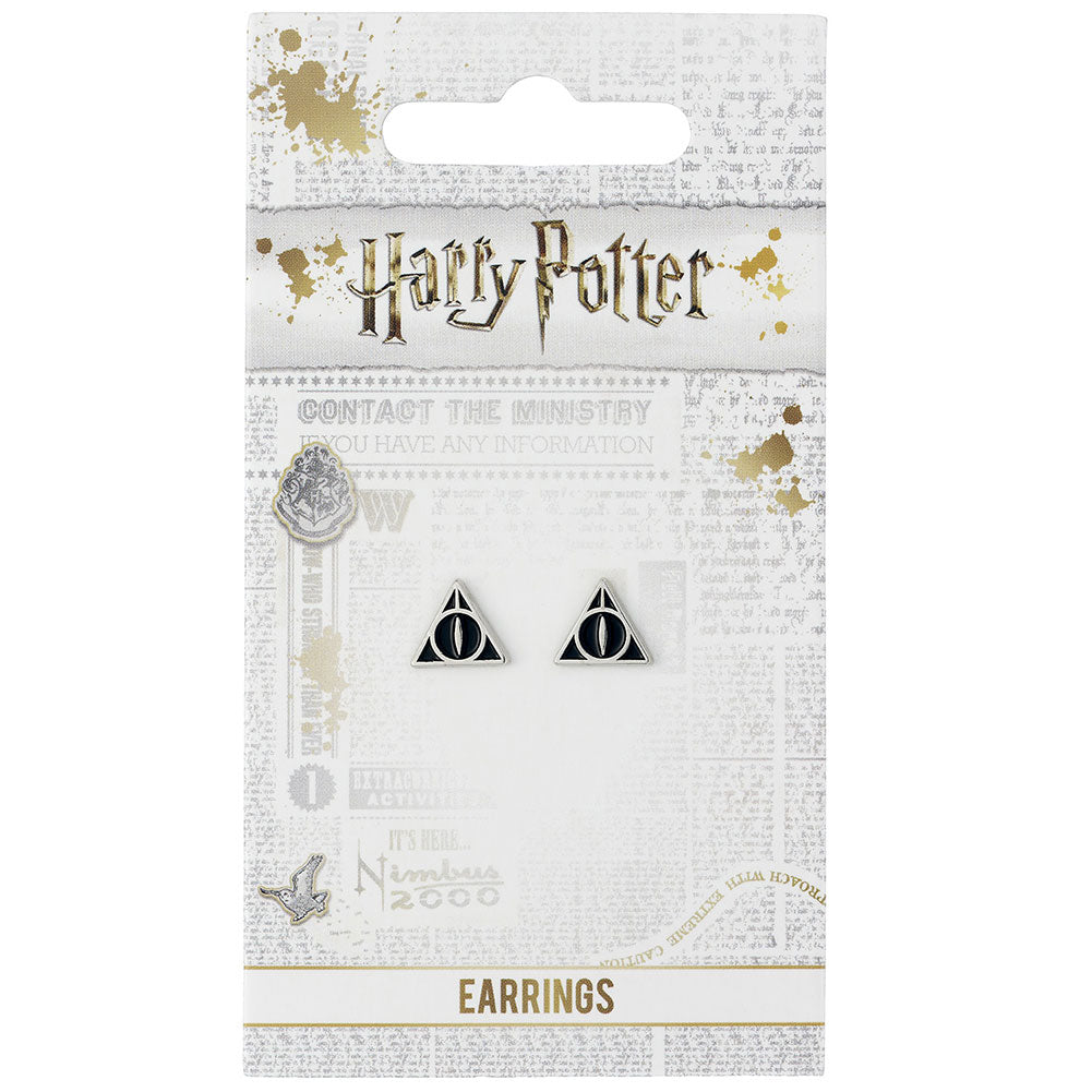 Harry Potter Silver Plated Deathly Hallows Stud Earrings - Shop Jewellery At Gift Moments - 2