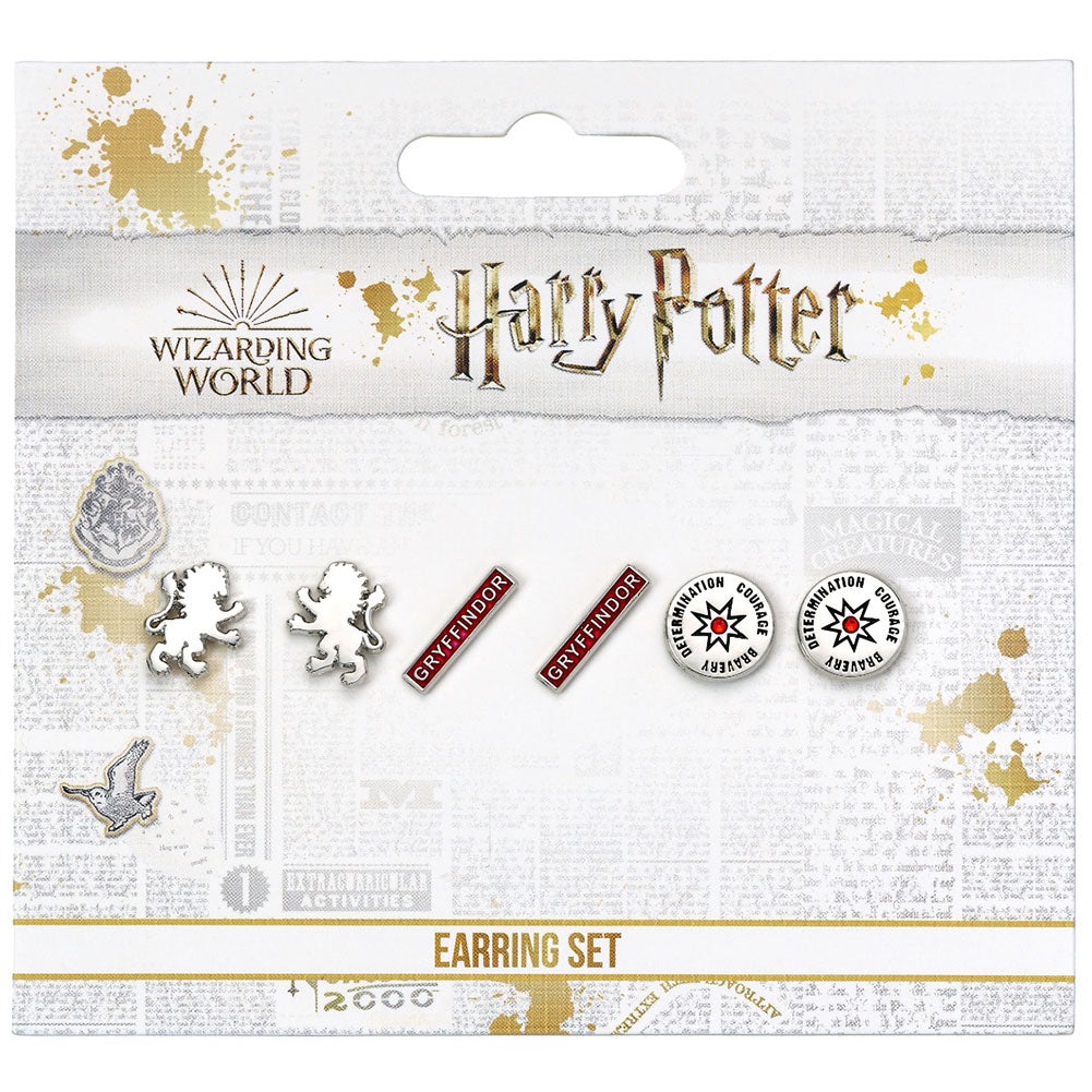 Harry Potter Silver Plated Gryffindor Stud Earring Set - Shop Jewellery At Gift Moments - 5