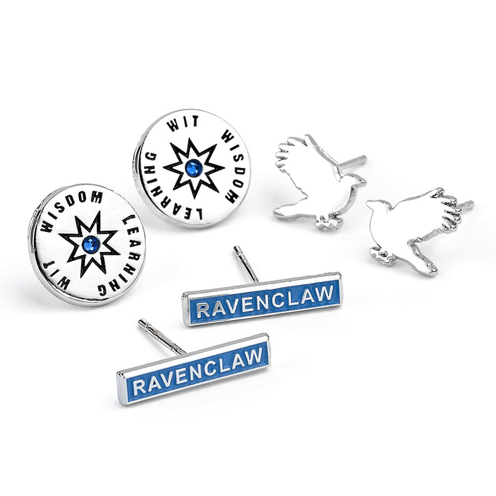 Harry Potter Silver Plated Ravenclaw Stud Earring Set - Shop Jewellery At Gift Moments - 1