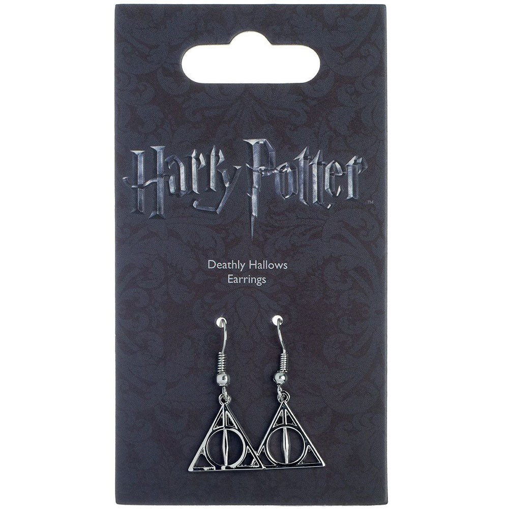 Harry Potter Silver Plated Deathly Hallows Hook Earrings - Shop Jewellery At Gift Moments - 2