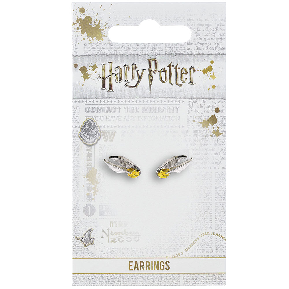Harry Potter Silver Plated Golden Snitch Stud Earrings - Shop Jewellery At Gift Moments - 2