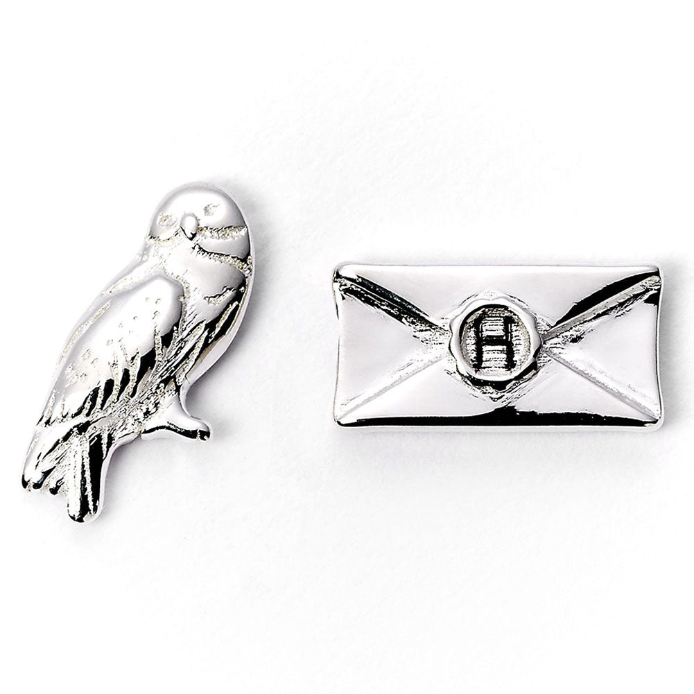Harry Potter Silver Plated Hedwig Owl & Letter Stud Earrings - Shop Jewellery At Gift Moments - 1