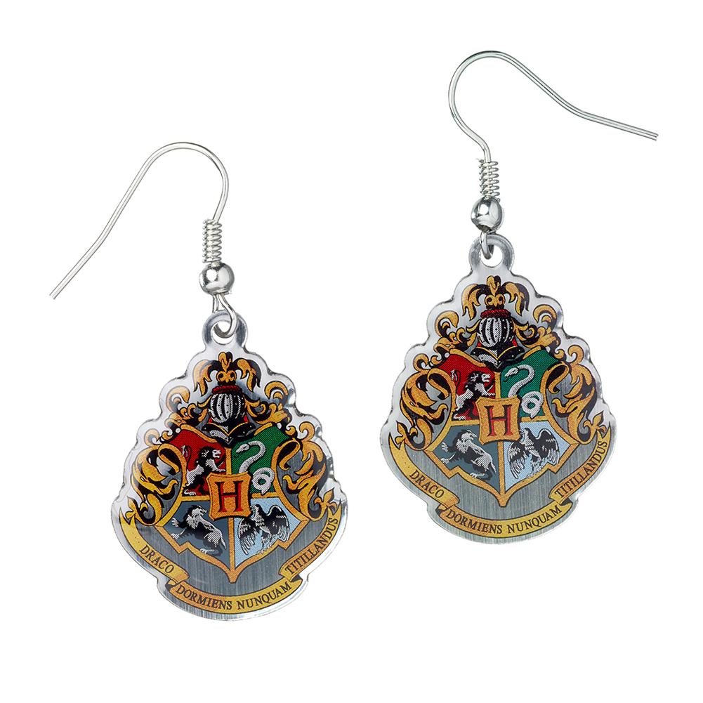 Harry Potter Silver Plated Hogwarts Crest Hook Earrings - Shop Jewellery At Gift Moments - 1