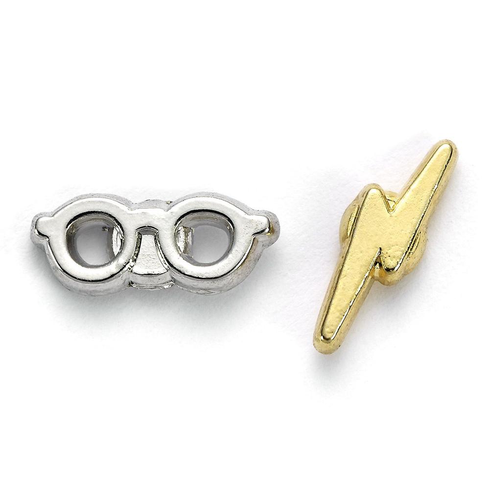 Harry Potter Silver Plated Lightning Bolt & Glasses Stud Earrings - Shop Jewellery At Gift Moments - 1