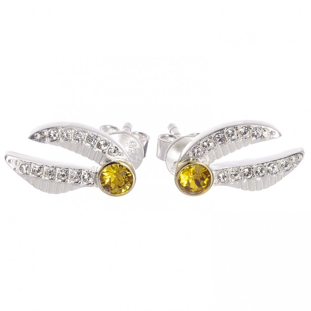 Harry Potter Sterling Silver Golden Snitch Crystal Stud Earrings - Shop Jewellery At Gift Moments - 1