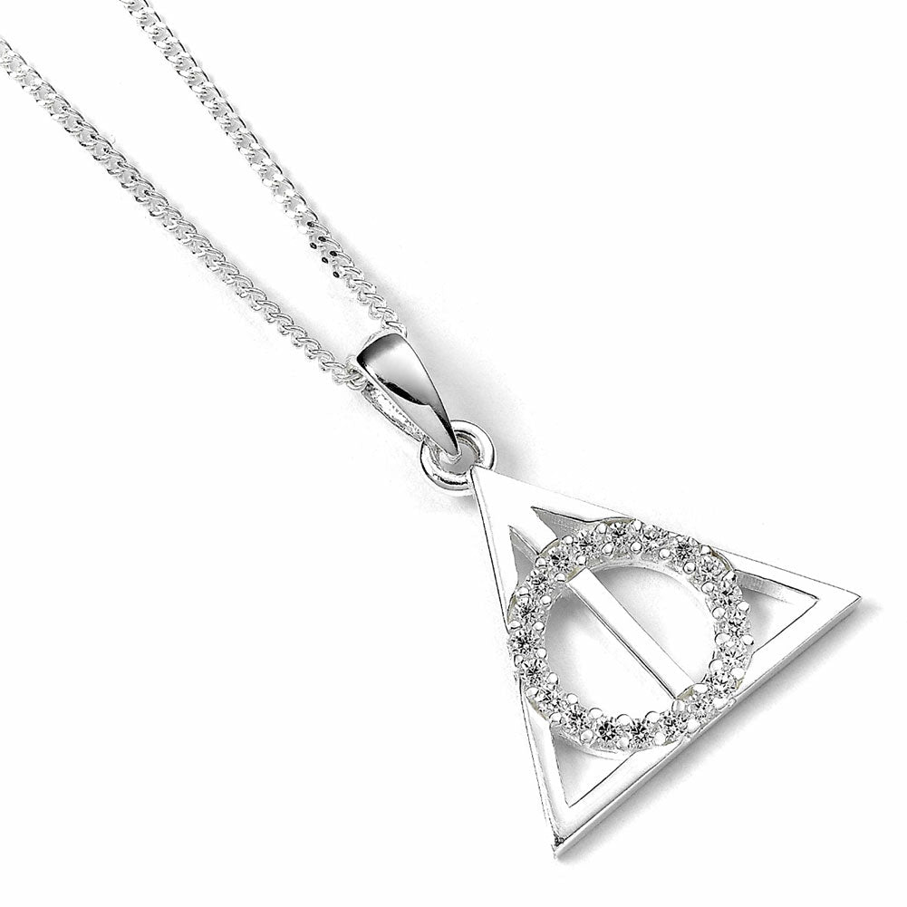 Harry Potter Sterling Silver Deathly Hallows Crystal Necklace - Shop Jewellery At Gift Moments - 1