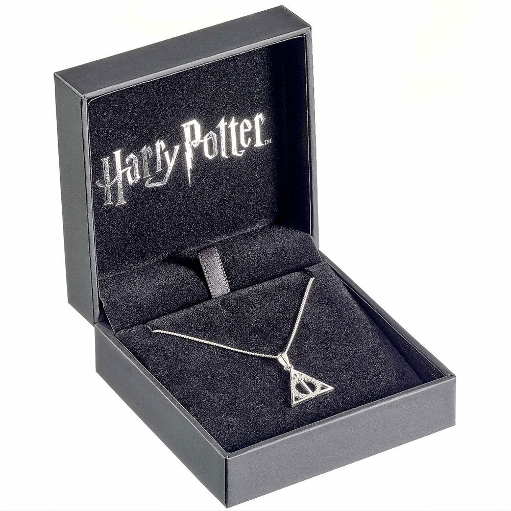Harry Potter Sterling Silver Deathly Hallows Crystal Necklace - Shop Jewellery At Gift Moments - 4
