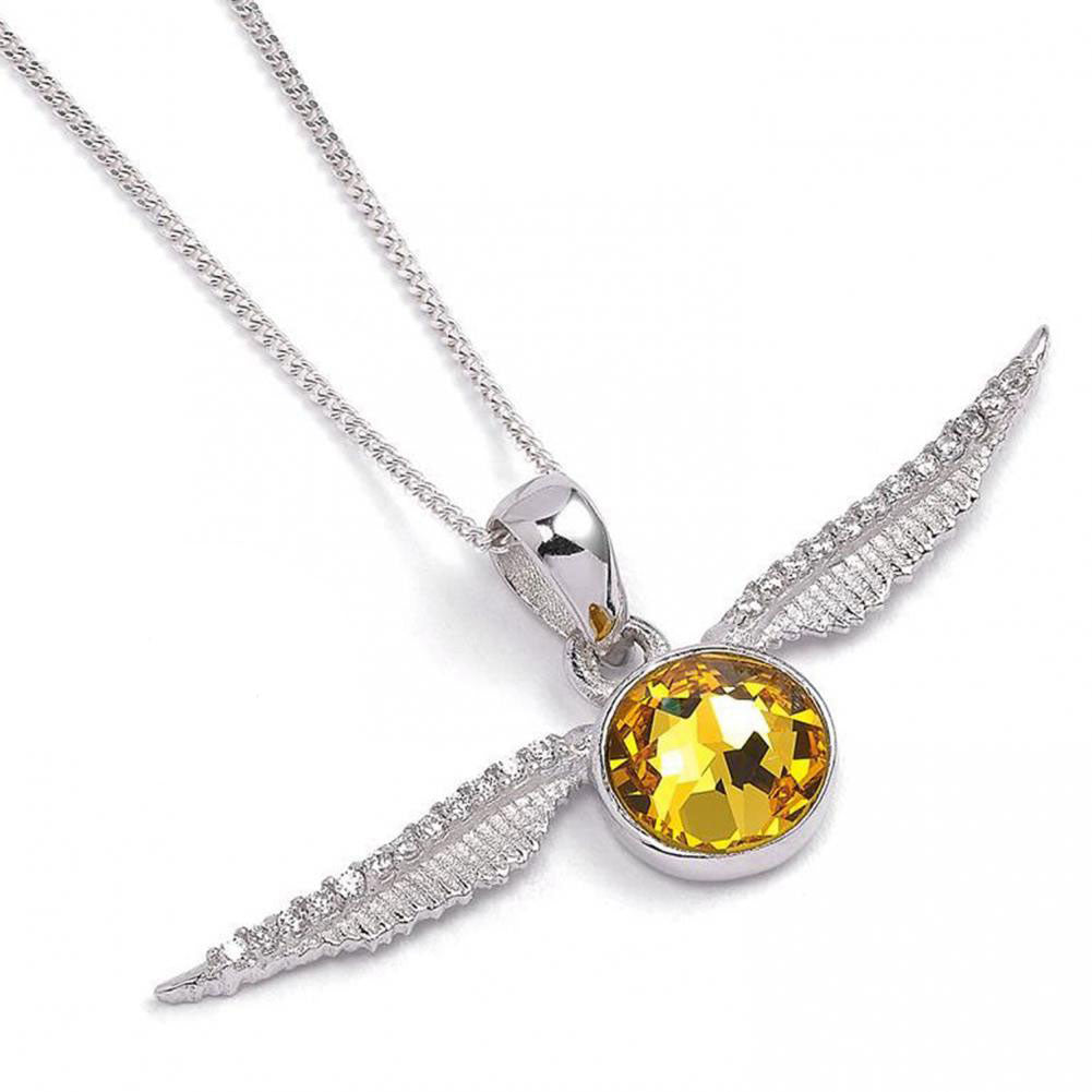 Harry Potter Sterling Silver Golden Snitch Crystal Necklace - Shop Jewellery At Gift Moments - 1