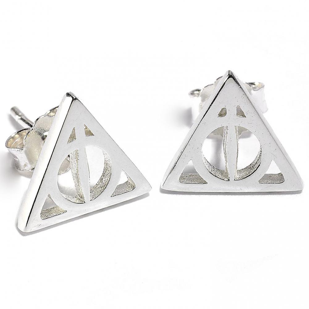 Harry Potter Sterling Silver Deathly Hallows Stud Earrings - Shop Jewellery At Gift Moments - 1