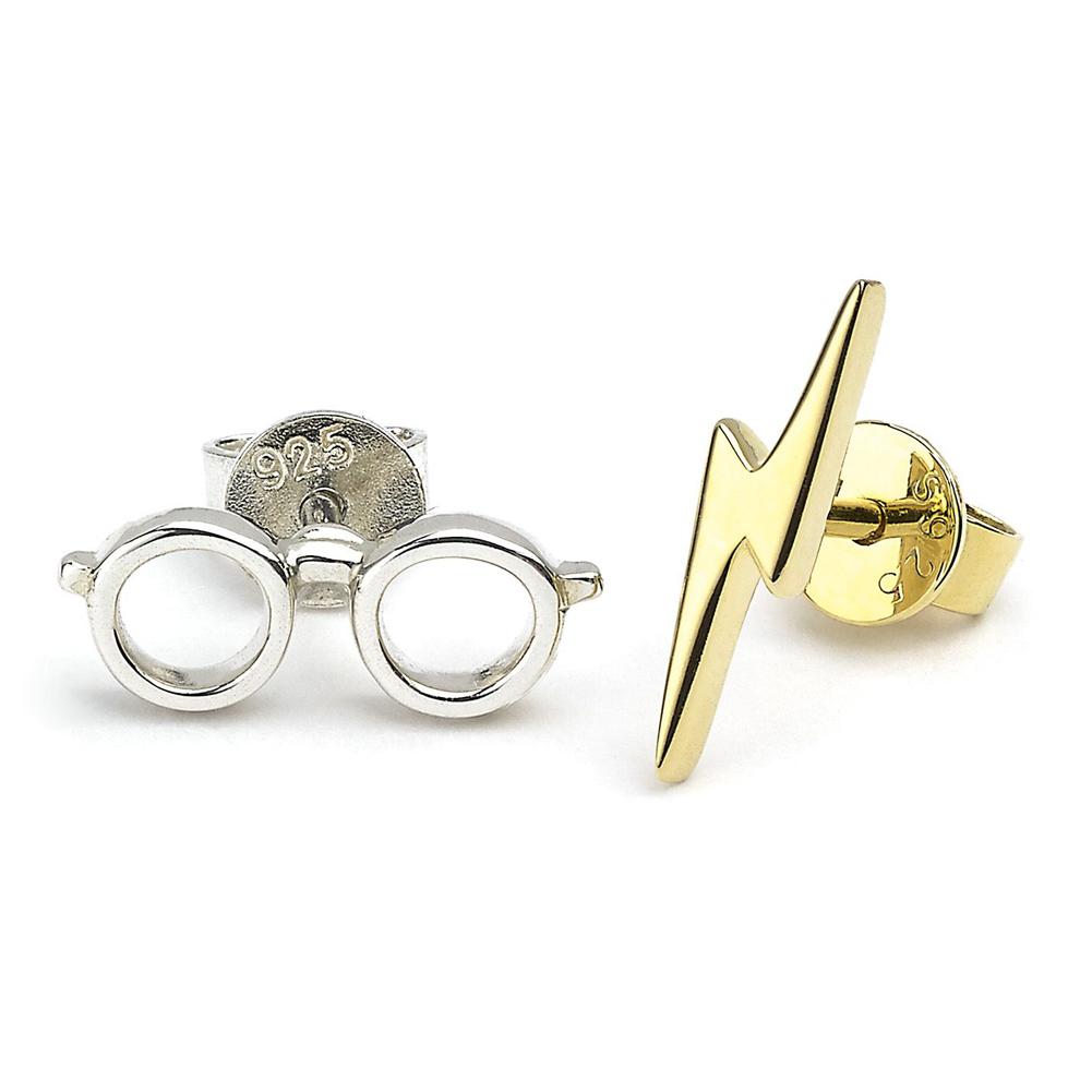 Harry Potter Sterling Silver Lightning Bolt & Glasses Stud Earrings - Shop Jewellery At Gift Moments - 1