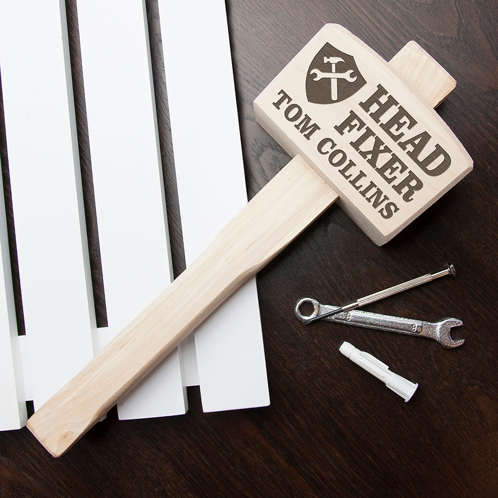 Head Fixer Personalised Wooden Mallet: 4 - Tools & Storage By Gift Moments
